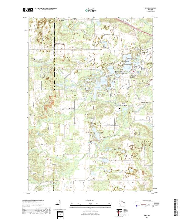 King, WI — USGS 7.5-minute topo (2022)