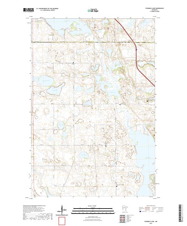 Fourmile Lake, MN — USGS 7.5-minute topo (2022)