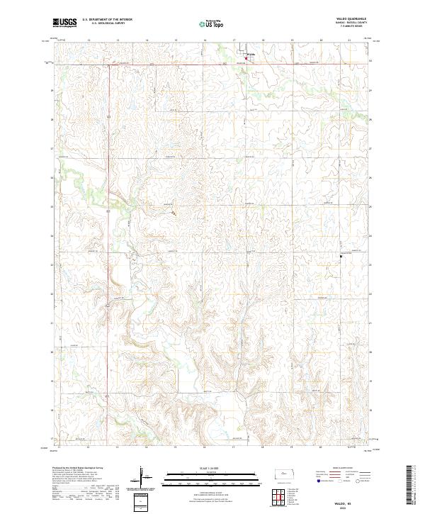 Waldo, KS — USGS 7.5-minute topo (2022)