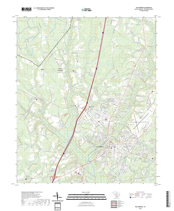 Walterboro, SC — USGS 7.5-minute topo (2024)
