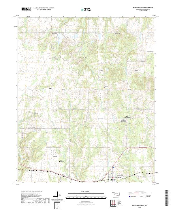 Bennington North, OK — USGS 7.5-minute topo (2022)