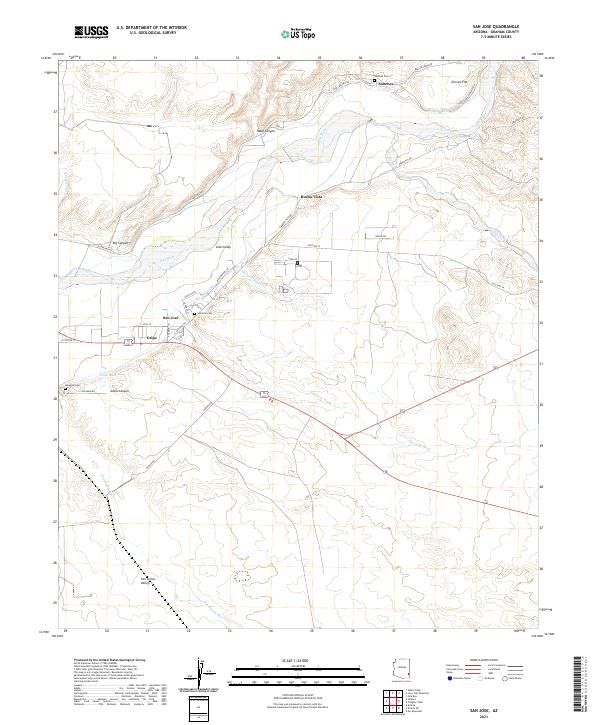 San Jose, AZ — USGS 7.5-minute topo (2021)