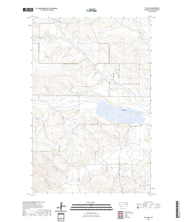 Fox Lake, MT — USGS 7.5-minute topo (2024)