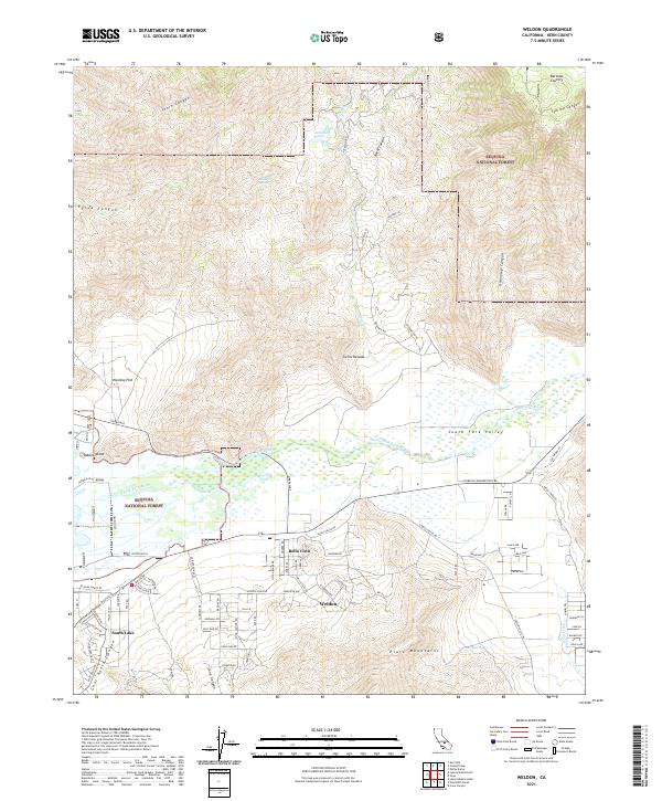 Weldon, CA — USGS 7.5-minute topo (2021)