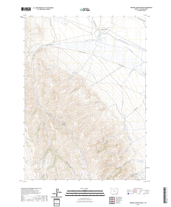 Oregon Canyon Ranch, OR — USGS 7.5-minute topo (2023)