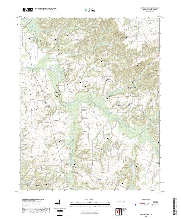 Cottage Grove, TN — USGS 7.5-minute topo (2022)
