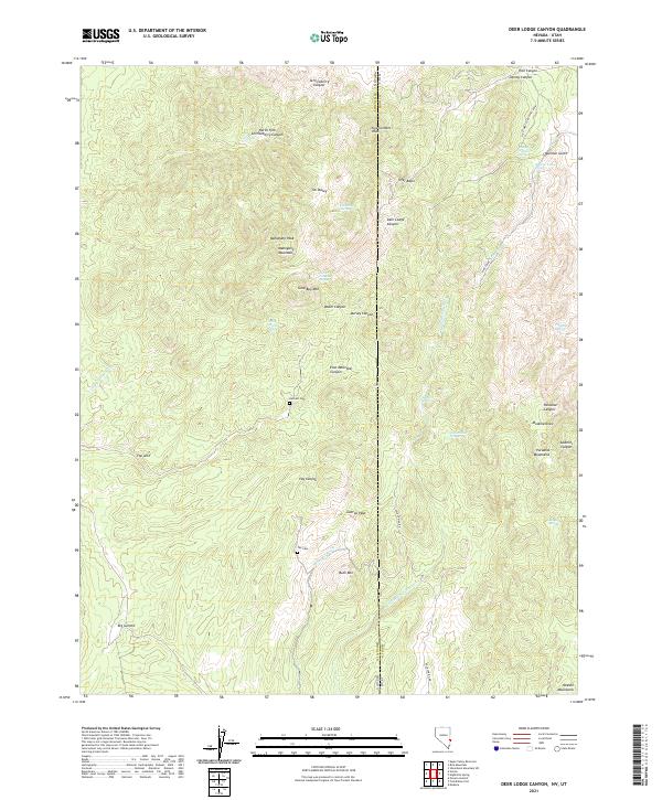 Deer Lodge Canyon, NV-UT — USGS 7.5-minute topo (2021)