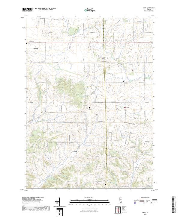 Kent, IL — USGS 7.5-minute topo (2024)