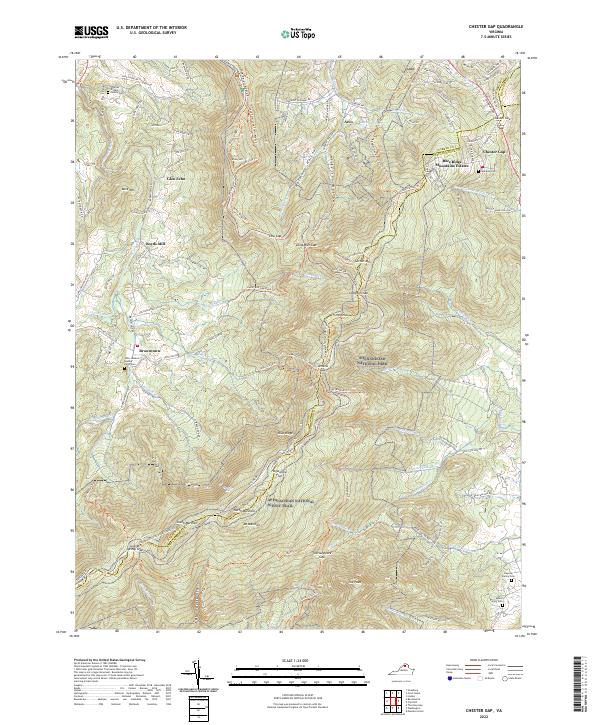 Chester Gap, VA — USGS 7.5-minute topo (2022)