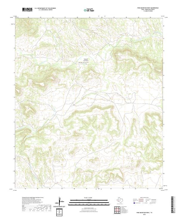 Pine Mountain West, TX — USGS 7.5-minute topo (2022)
