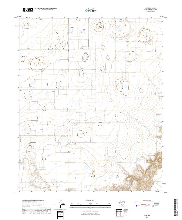 Love, TX — USGS 7.5-minute topo (2022)