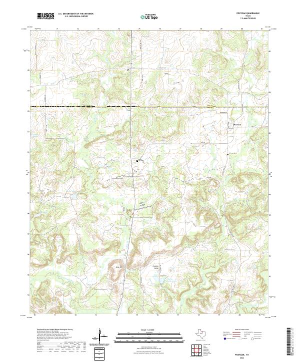 Postoak, TX — USGS 7.5-minute topo (2022)