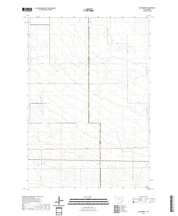 Highmore SE, SD — USGS 7.5-minute topo (2021)