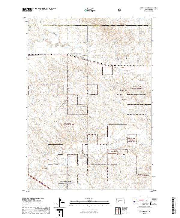 Cottonwood, SD — USGS 7.5-minute topo (2021)