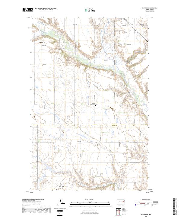 Kloten NW, ND — USGS 7.5-minute topo (2024)