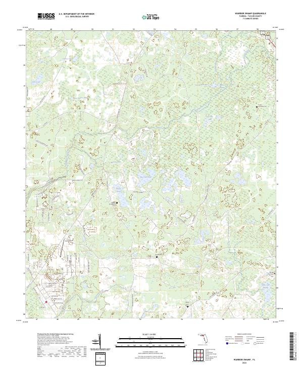 Warrior Swamp, FL — USGS 7.5-minute topo (2024)