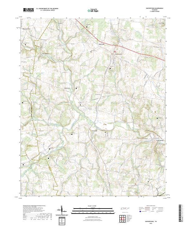 Centertown, TN — USGS 7.5-minute topo (2022)