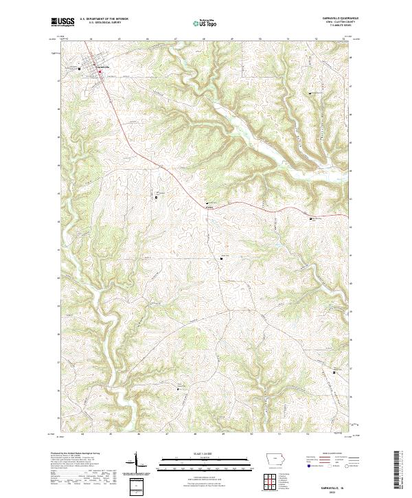 Garnavillo, IA — USGS 7.5-minute topo (2022)