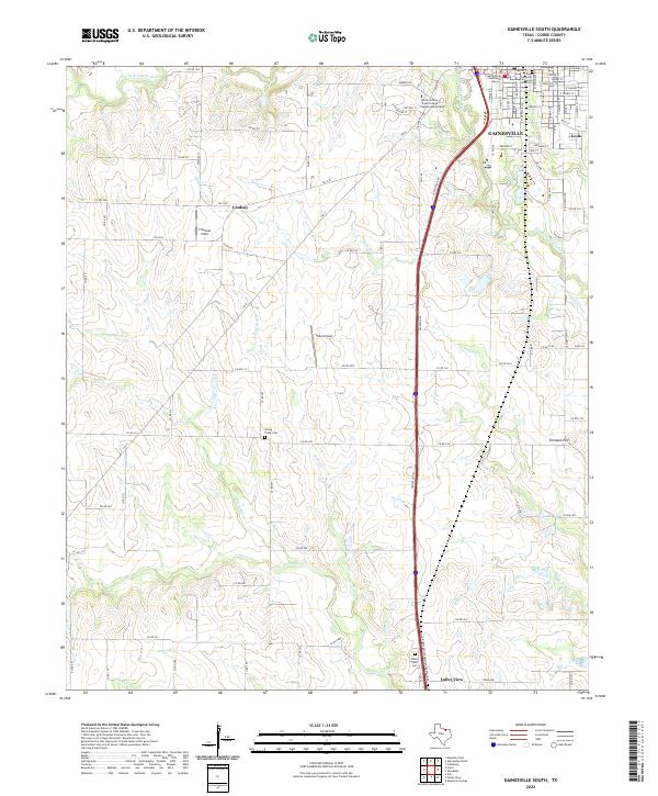 Gainesville South, TX — USGS 7.5-minute topo (2022)