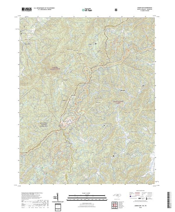 Lemon Gap, NC-TN — USGS 7.5-minute topo (2022)
