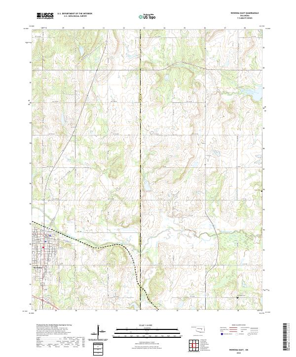 Wewoka East, OK — USGS 7.5-minute topo (2022)