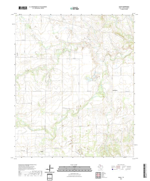 Chalk, TX — USGS 7.5-minute topo (2022)