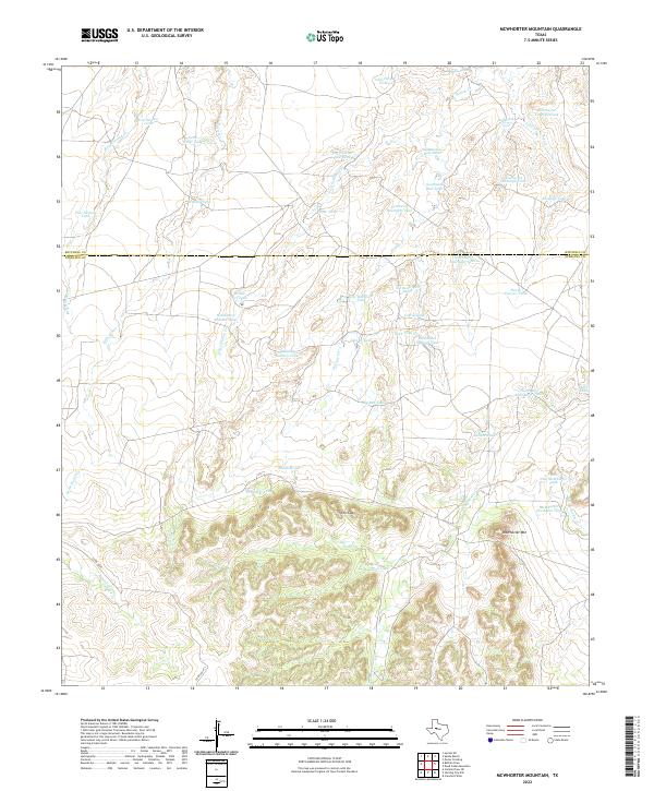 McWhorter Mountain, TX — USGS 7.5-minute topo (2022)