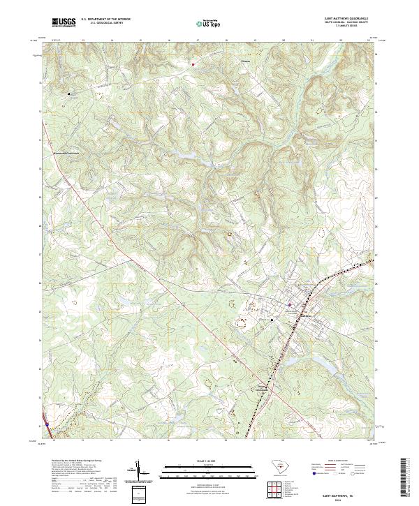Saint Matthews, SC — USGS 7.5-minute topo (2024)