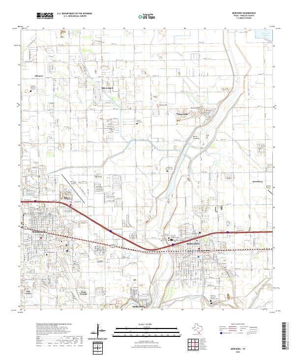 Mercedes, TX — USGS 7.5-minute topo (2022)