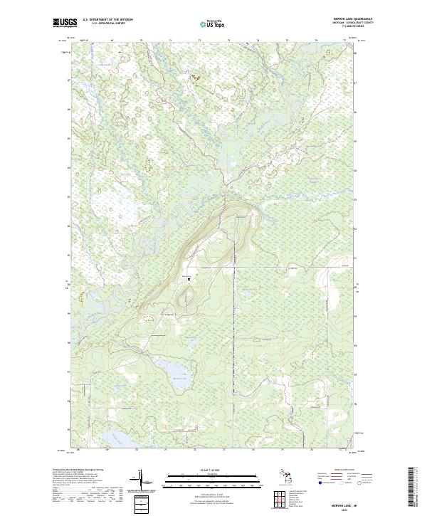 Merwin Lake, MI — USGS 7.5-minute topo (2023)