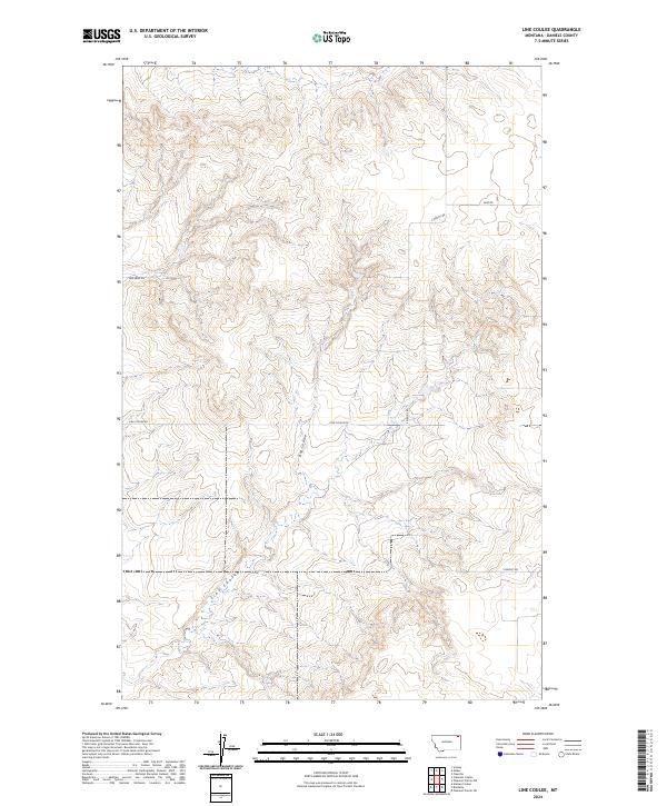 Line Coulee, MT — USGS 7.5-minute topo (2024)