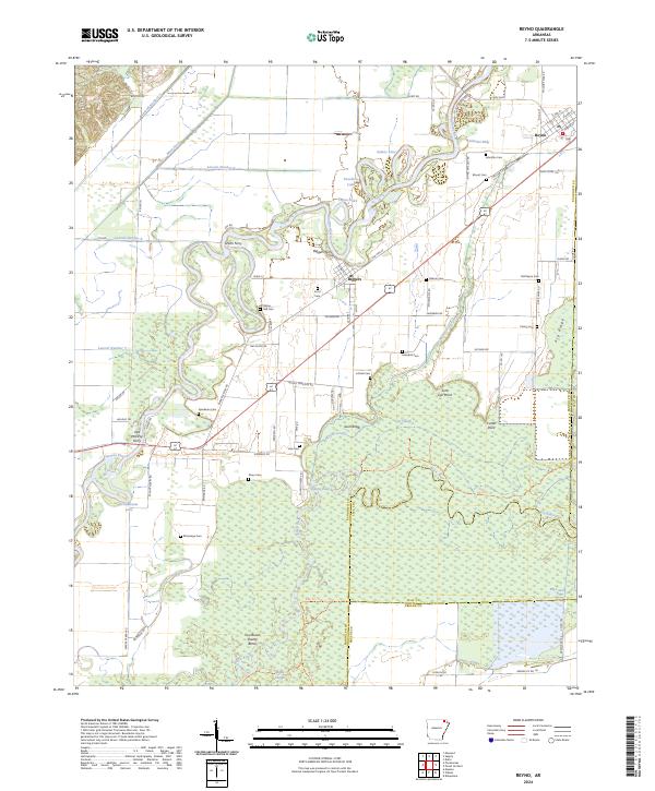 Reyno, AR — USGS 7.5-minute topo (2024)