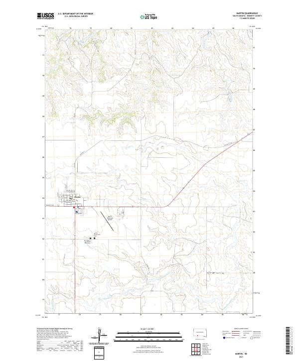 Martin, SD — USGS 7.5-minute topo (2021)