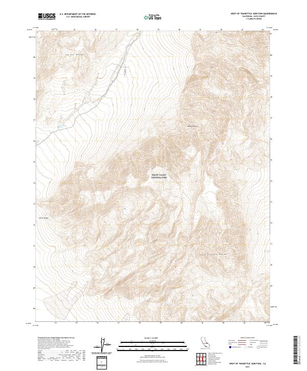 West of Teakettle Junction, CA — USGS 7.5-minute topo (2021)