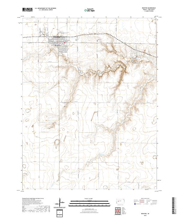 Dighton, KS — USGS 7.5-minute topo (2022)