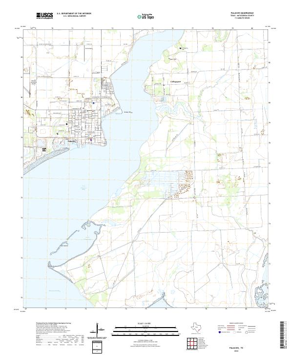 Palacios, TX — USGS 7.5-minute topo (2022)