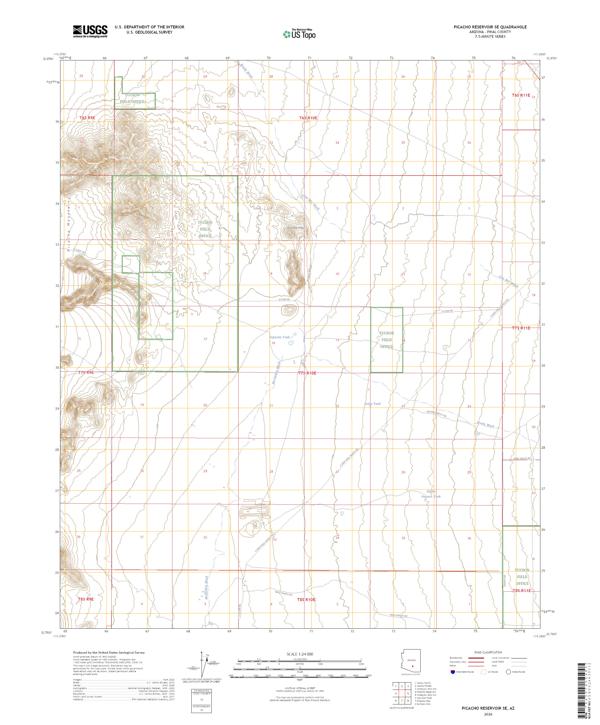 Picacho Reservoir SE, AZ — USGS 7.5-minute topo (2026)