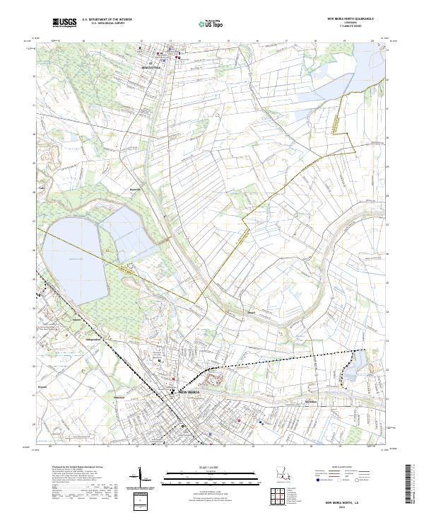 New Iberia North, LA — USGS 7.5-minute topo (2024)