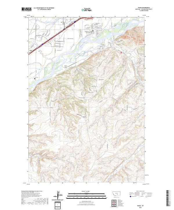Yegen, MT — USGS 7.5-minute topo (2024)