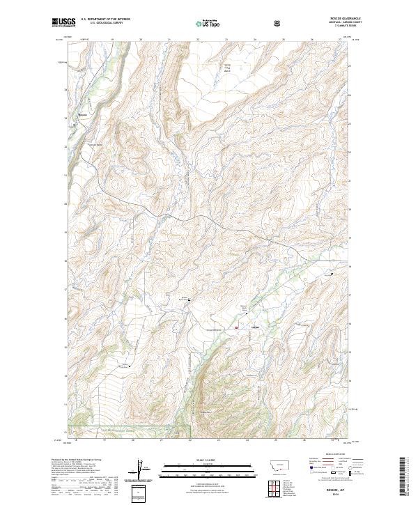 Roscoe, MT — USGS 7.5-minute topo (2024)