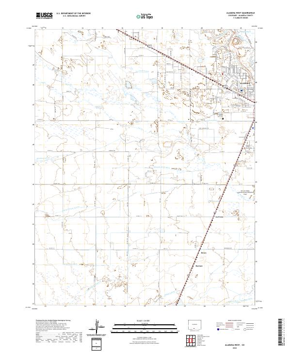 Alamosa West, CO — USGS 7.5-minute topo (2022)