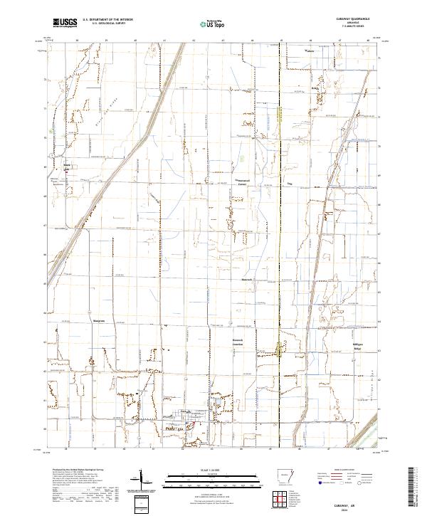 Caraway, AR — USGS 7.5-minute topo (2024)