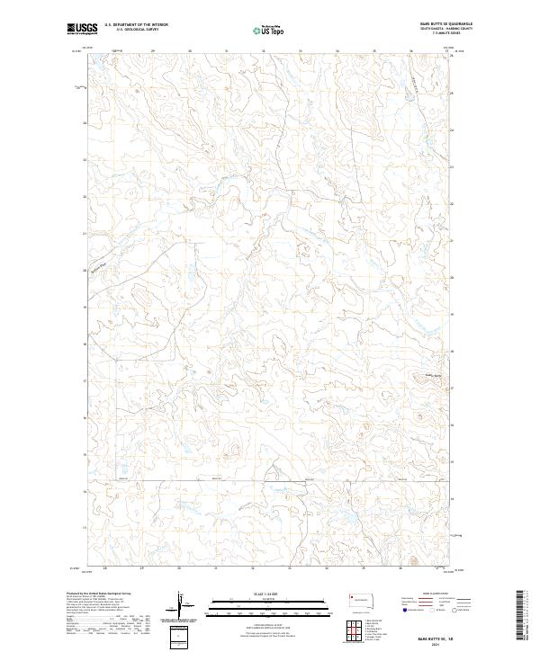 Bams Butte SE, SD — USGS 7.5-minute topo (2021)