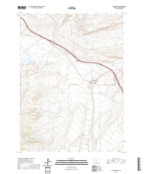 Elk Mountain, WY — USGS 7.5-minute topo (2021)