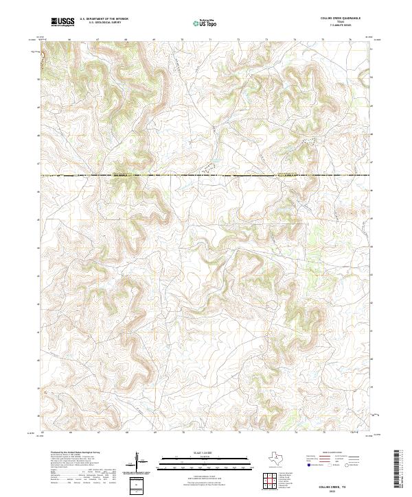 Collins Creek, TX — USGS 7.5-minute topo (2022)