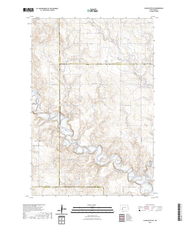 Clark Butte NE, ND — USGS 7.5-minute topo (2024)