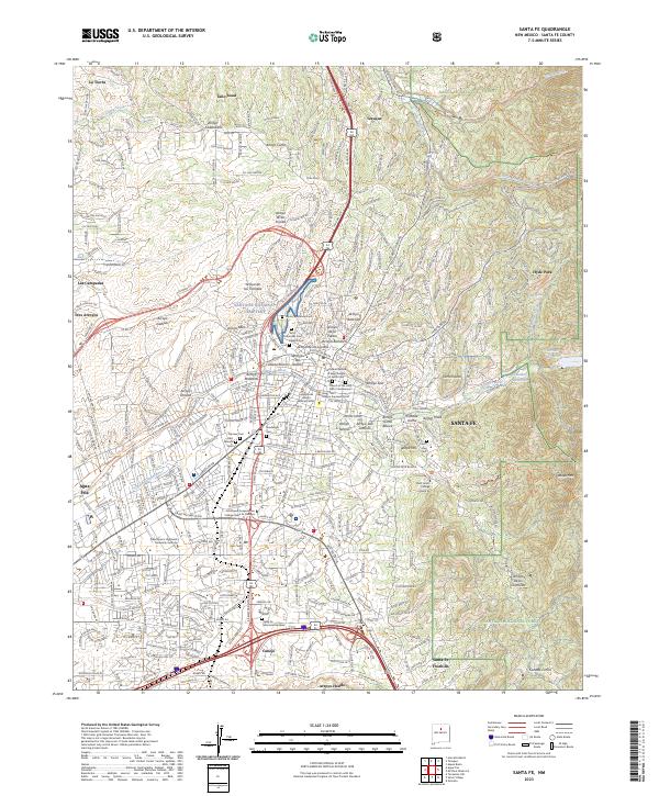 Santa Fe, NM — USGS 7.5-minute topo (2023)