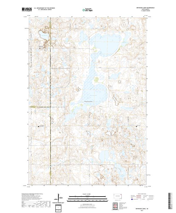 Drywood Lakes, SD — USGS 7.5-minute topo (2021)