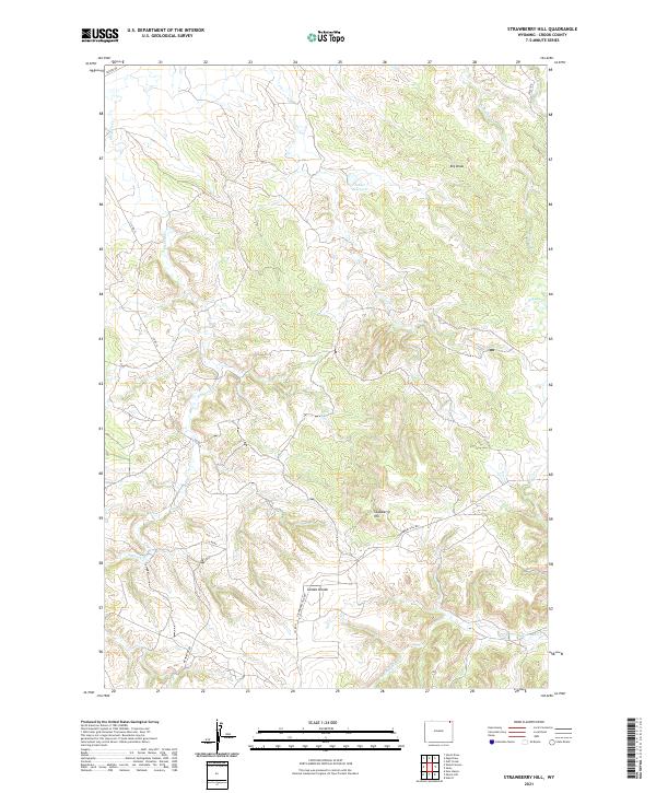 Strawberry Hill, WY — USGS 7.5-minute topo (2021)