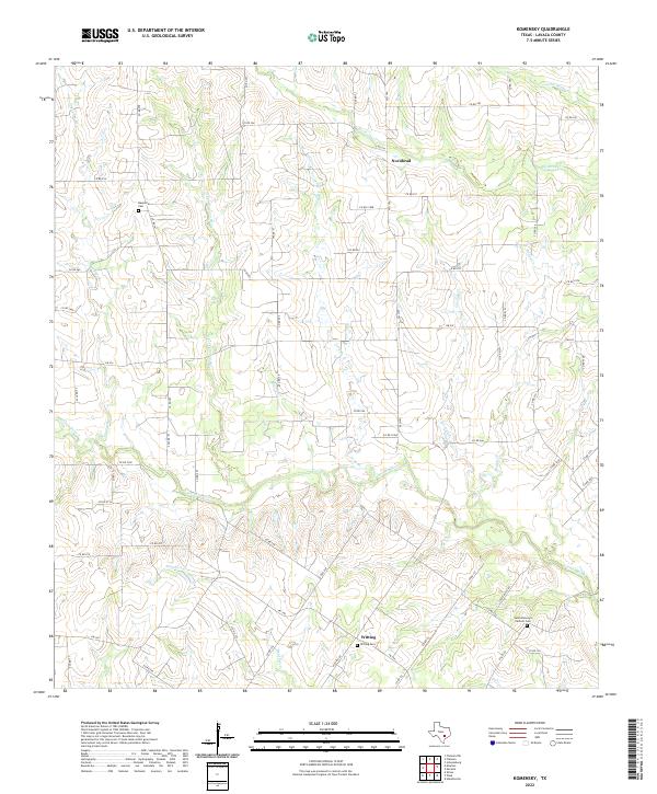 Komensky, TX — USGS 7.5-minute topo (2022)